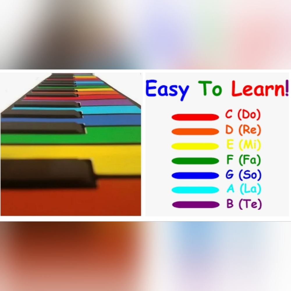 MukikiM Rock And Roll It Rainbow Flexible Roll-Up Piano - 49 Keys - Picture 4 of 8